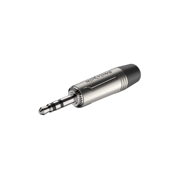 RMJ3P-NN Разъем 3,5 мм, стерео с резиновым держателем под кабель, Цвет: серебро / ROXTONE
