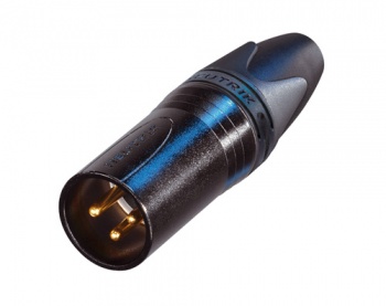 NC3MXX-B - male кабельный, золоченые контакты, черный корпус / Neutrik 