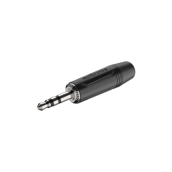 RMJ3P-BN Разъем 3,5 мм, стерео с резиновым держателем под кабель, Цвет: черный / ROXTONE
