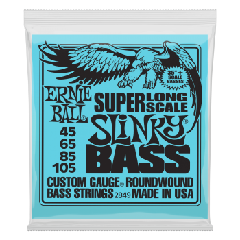 ERNIE BALL 2849 струны для бас-гитары Nickel Wound Bass Super Long Scale Slinky (35"+) (45-65-85-105