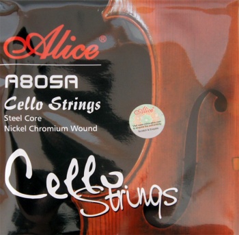 A805A Струны для виолончели. Основа струн - сталь, обмотка выполнена из сплава никеля. 