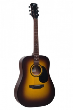 JET JD-255 SSB - акустическая гитара, верхняя дека - ель, корпус - красное дерево, цвет санберст